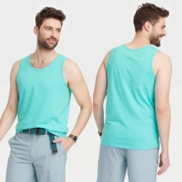 Teal Tank Top with Wide Straps and Relaxed Fit - Picture 2 of 6